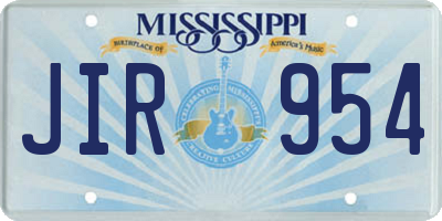 MS license plate JIR954