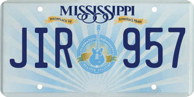MS license plate JIR957