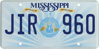 MS license plate JIR960