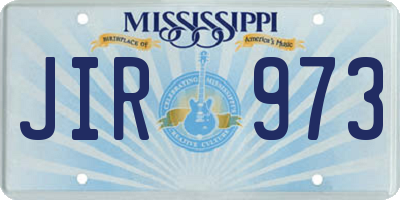 MS license plate JIR973