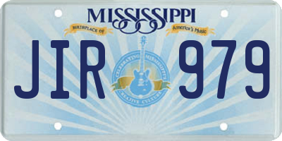 MS license plate JIR979