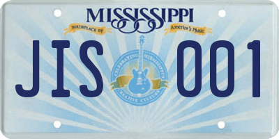 MS license plate JIS001