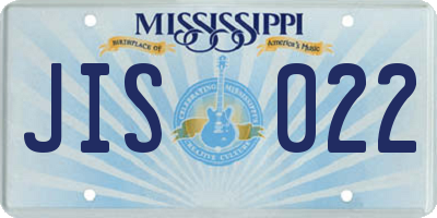 MS license plate JIS022