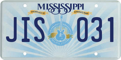MS license plate JIS031