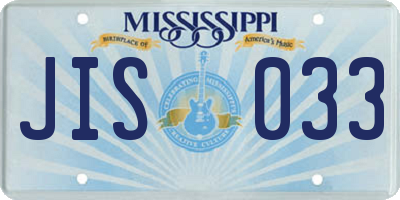 MS license plate JIS033