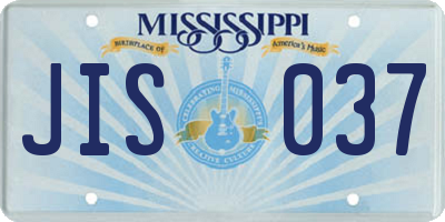 MS license plate JIS037