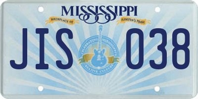 MS license plate JIS038