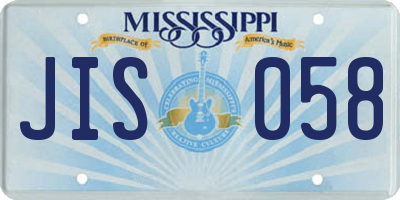 MS license plate JIS058