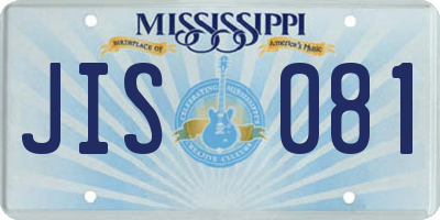 MS license plate JIS081