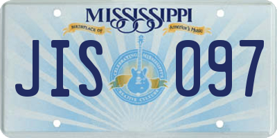 MS license plate JIS097