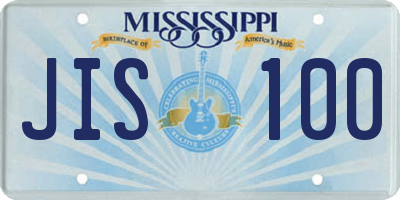 MS license plate JIS100