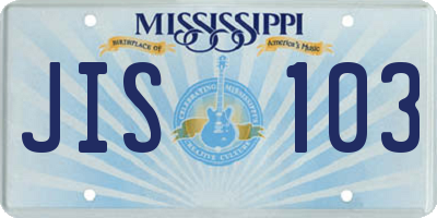 MS license plate JIS103