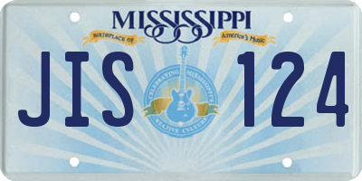 MS license plate JIS124