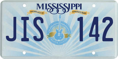 MS license plate JIS142