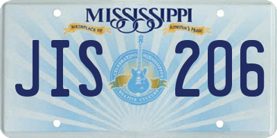 MS license plate JIS206