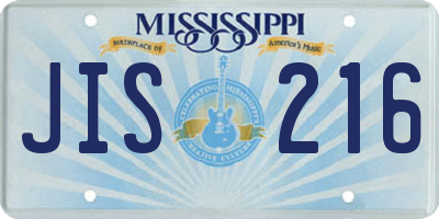 MS license plate JIS216