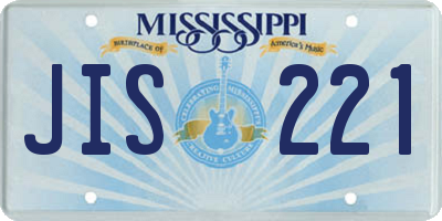 MS license plate JIS221