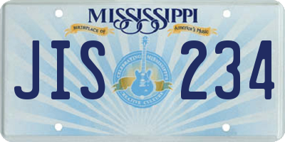 MS license plate JIS234