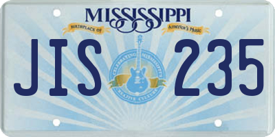 MS license plate JIS235