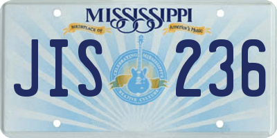 MS license plate JIS236