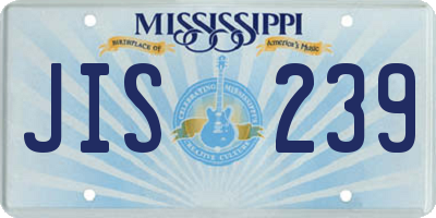 MS license plate JIS239