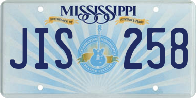 MS license plate JIS258