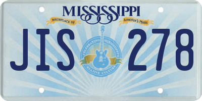 MS license plate JIS278