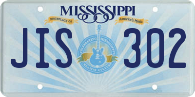 MS license plate JIS302