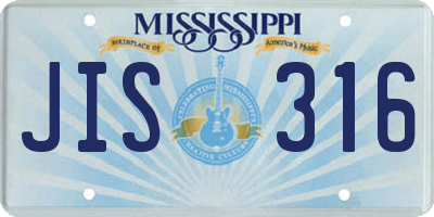 MS license plate JIS316