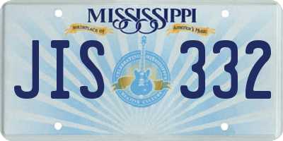 MS license plate JIS332