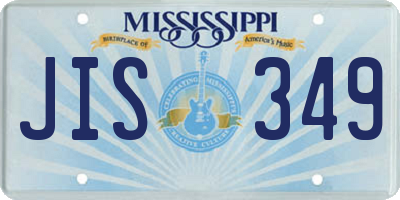 MS license plate JIS349