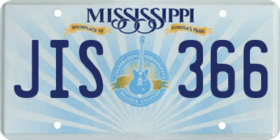 MS license plate JIS366