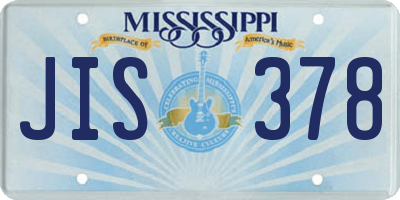 MS license plate JIS378