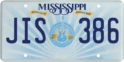 MS license plate JIS386