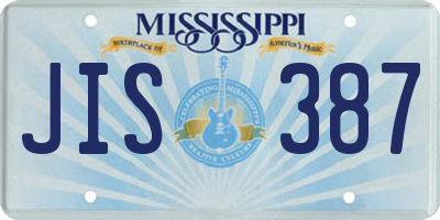 MS license plate JIS387
