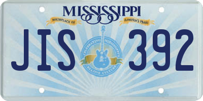 MS license plate JIS392