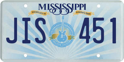 MS license plate JIS451