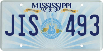 MS license plate JIS493
