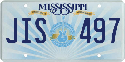 MS license plate JIS497
