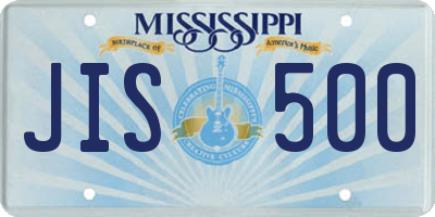 MS license plate JIS500