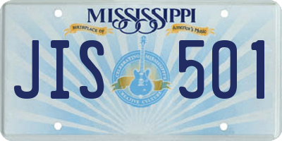 MS license plate JIS501