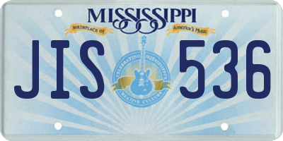 MS license plate JIS536