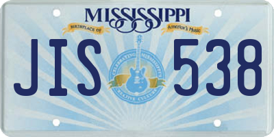 MS license plate JIS538