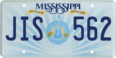 MS license plate JIS562