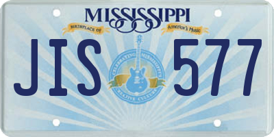 MS license plate JIS577