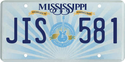 MS license plate JIS581