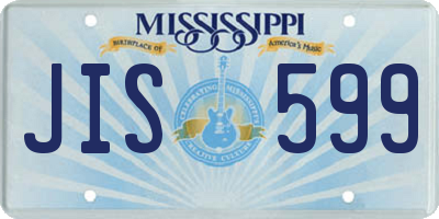 MS license plate JIS599