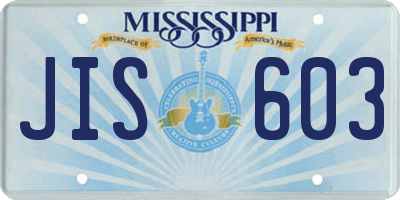 MS license plate JIS603