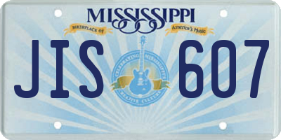 MS license plate JIS607