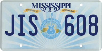 MS license plate JIS608